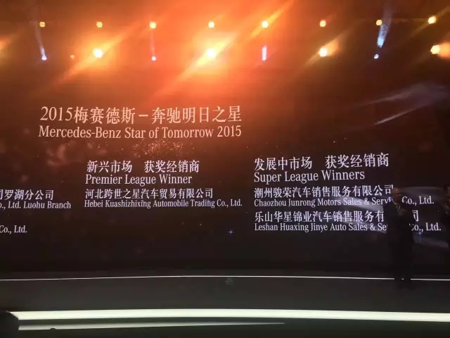 感恩有您 與星同行！樂山華星錦業(yè)奔馳榮膺“2015年梅賽德斯-奔馳明日之星”大獎！_騰凱融資租賃